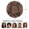 Adjustable Satin Lined Sleeping Cap for Men and Women Reversible Night Hat Brown view 2