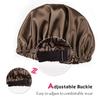 Adjustable Satin Lined Sleeping Cap for Men and Women Reversible Night Hat Brown view 4
