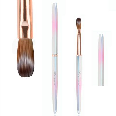 heemeei Acrylic Nail Brush Size 8, 100% Pure Kolinsky Nail Art Brush, Sturdy Handle Acrylic Powder Design Tools for Professional Manicure DIY Home Salon (8#)