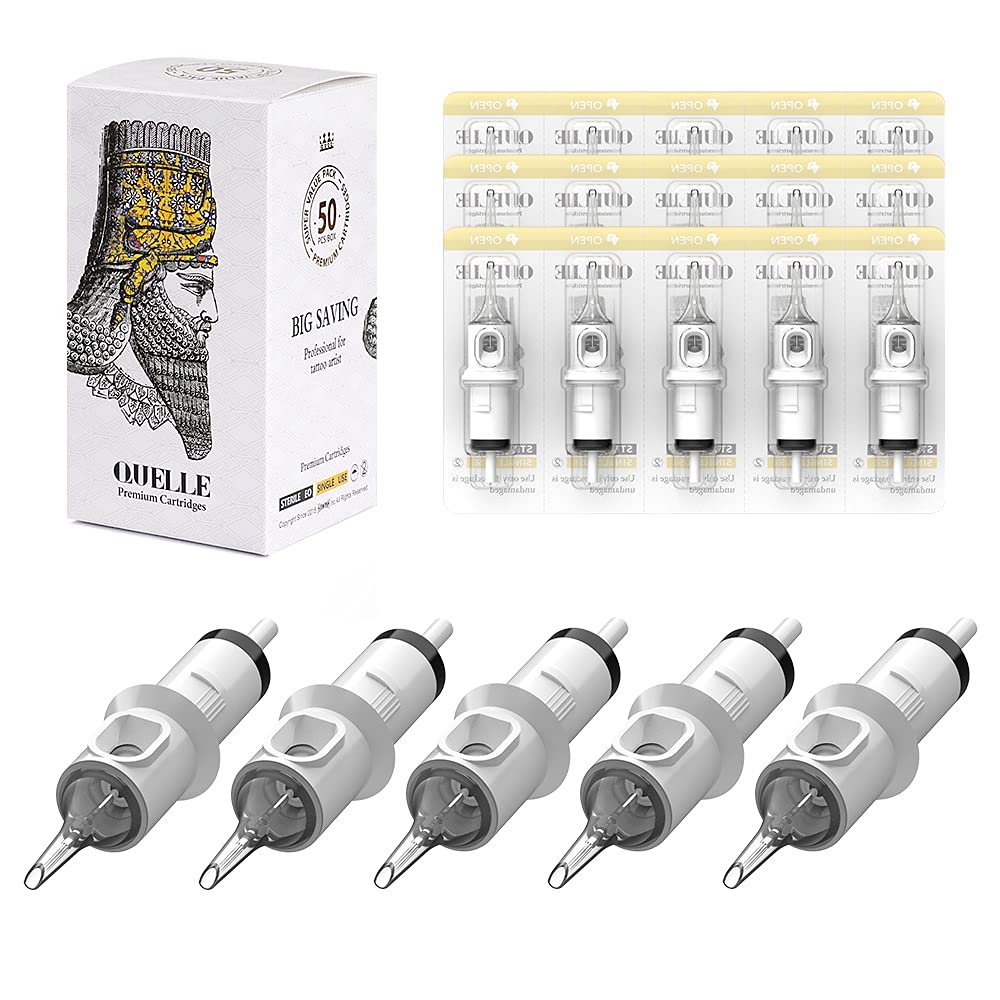 HAWINK 1RL Tattoo Needles Cartridge #10 Bugpin 3 Round Liner X-Taper 50PCS with Membrane Professional Disposable EN05S-50-1001RL
