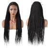 30" Long Lace Front Box Braided Wigs For Black Women Lightweight Braids Wig with Baby Hair Full Cap Cornrow Synthetic Wigs Famale Tribal Braids view 1