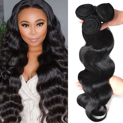 10A Grade Virgin Human Hair Bundles For Women Brazilian Body Wave Bundles Weave 12-30 Inches Hair Human Bundles Curly Bundles 100% Unprocessed Weave Hair Bundles FACE MIRACLE (Body Wave, 1B Natural Hair-12"inches)
