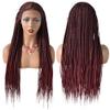 30" Long Lace Front Box Braided Wigs For Black Women Lightweight Braids Wig with Baby Hair Full Cap Cornrow Synthetic Wigs Famale Tribal Braids view 1