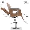 BarberPub Barber Chair Reclining Salon Chair for Hair Stylist, Antique Hair Spa Salon Styling Beauty Equipment 8132 (Gold) view 4