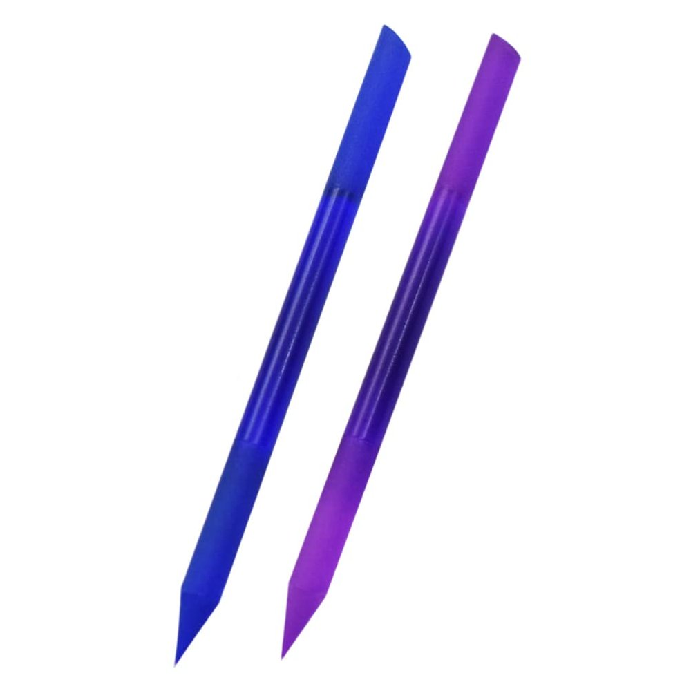 Mobestech Pedicure Tools 2pcs Nail Files Glass Cuticle Pusher Fingernail File for Natural Nail Professional Manicure Pedicure Filing Cuticle Remover Nail Tool 100 * 6mm (Purple+ Blue) Glass Nail File