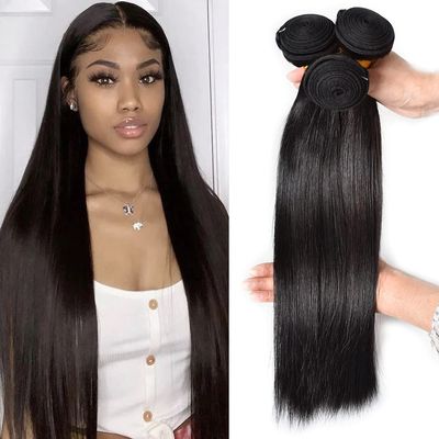 10A Grade Virgin Human Hair Bundles For Women Brazilian Body Wave Bundles Weave 12-30 Inches Hair Human Bundles Curly Bundles 100% Unprocessed Weave Hair Bundles FACE MIRACLE (Straight Wave, 1B Natural Hair-12"inches)