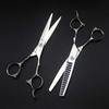 Professional Hair Cutting Shears, 6inch Professional japan 440c Flower handle cut hair scissors cutting barber haircut thinning shears hairdressing scissors (Color : Set) view 1