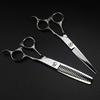 Professional Hair Cutting Shears, 6inch Professional japan 440c Flower handle cut hair scissors cutting barber haircut thinning shears hairdressing scissors (Color : Set) view 4