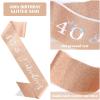 40th Birthday Sash & Rhinestone Crown Kit- Happy 40th Birthday Gifts Women 40th birthday decorations women (AB rose gold) view 3