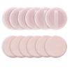 Sibba 12 Pcs Loose Powder Puff Pink Cotton Pads Face Body Makeup Velour with Ribbon Applicators Setting Round Make Up Eyeshadow Concealer Cosmetics Sponge view 2
