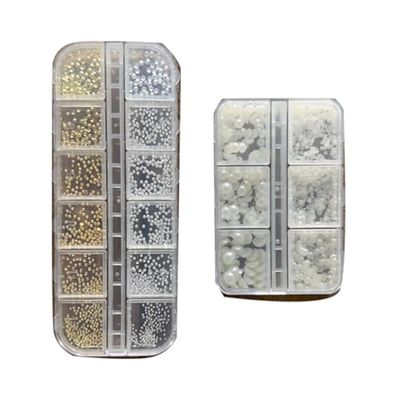 Nail Art Pearls Flatback Pearls Nail Charms Gold Silver YOSOMMK Luxurious YOSOMK Rhinestones Mixed Various Sizes 0.8mm-5mm for Women Nail Decoration+1