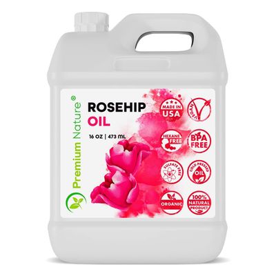 Rosehip Oil for Skin Face Body Hair Nails 16oz Cold Pressed Unrefined Rose Hip Seed Oils Moisturizing Facial Oils Bulk Aceite Rosa Mosqueta Puro 100 Organico Rose Oil For Face Oil For Dry Skin