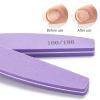 20 Pack Nail Buffer 100/180 Grit Washable Double Sided Nail Sanding Block File for Acrylic Natural Gel Nails, Purple view 2