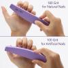 20 Pack Nail Buffer 100/180 Grit Washable Double Sided Nail Sanding Block File for Acrylic Natural Gel Nails, Purple view 4