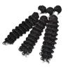10A Grade Deep Wave Hair Bundles for Black Women 97g Per Bundle Double Weft Unprocessed Human Hair Bundles Brazilian Remy Virgin Hair Extensions Natural Color for African American Woman Can Be Dyed and Bleached (20", deep wave) view 3