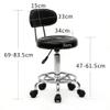 DESIGNSCAPE3D Adjustable Round Salon Stool with Back and Line, Black view 2