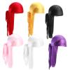 6 Pieces Satin Silky Durag Long Tail Turban for Women Men Pirate Hat Hip Hop Headwrap Bandana view 1
