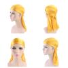 6 Pieces Satin Silky Durag Long Tail Turban for Women Men Pirate Hat Hip Hop Headwrap Bandana view 2