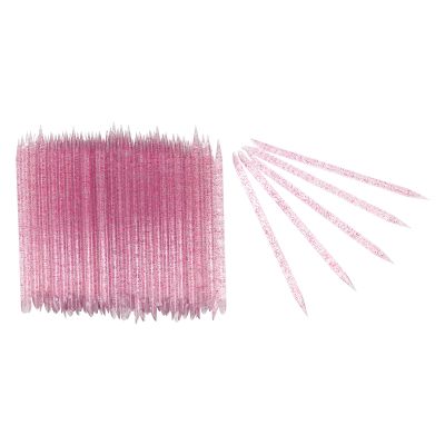 100pcs Disposable Nail Cuticle Pusher Double End Cuticle Manicure Pedicure Sticks, Nail Care Sticks, Cuticle Manicure and Pedicure Stick for Fingernail, Cuticle Cleaning Sticks(purple)