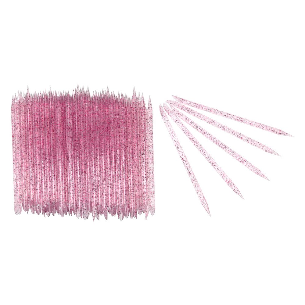 100pcs Disposable Nail Cuticle Pusher Double End Cuticle Manicure Pedicure Sticks, Nail Care Sticks, Cuticle Manicure and Pedicure Stick for Fingernail, Cuticle Cleaning Sticks(purple)