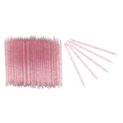 100pcs Disposable Nail Cuticle Pusher Double End Cuticle Manicure Pedicure Sticks, Nail Care Sticks, Cuticle Manicure and Pedicure Stick for Fingernail, Cuticle Cleaning Sticks(rose red)