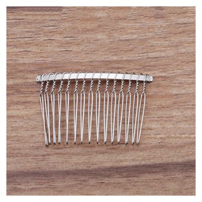 AS 10pcs 12/15/20 Teeth Gold Color Hair Comb Hairpin Wedding Hair Accessories Jewelry Making Metal Bridal Hair Combs Craft DIY D730 (Metal Color : Rhodium 15T)