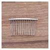 AS 10pcs 12/15/20 Teeth Gold Color Hair Comb Hairpin Wedding Hair Accessories Jewelry Making Metal Bridal Hair Combs Craft DIY D730 (Metal Color : Rhodium 15T) view 1