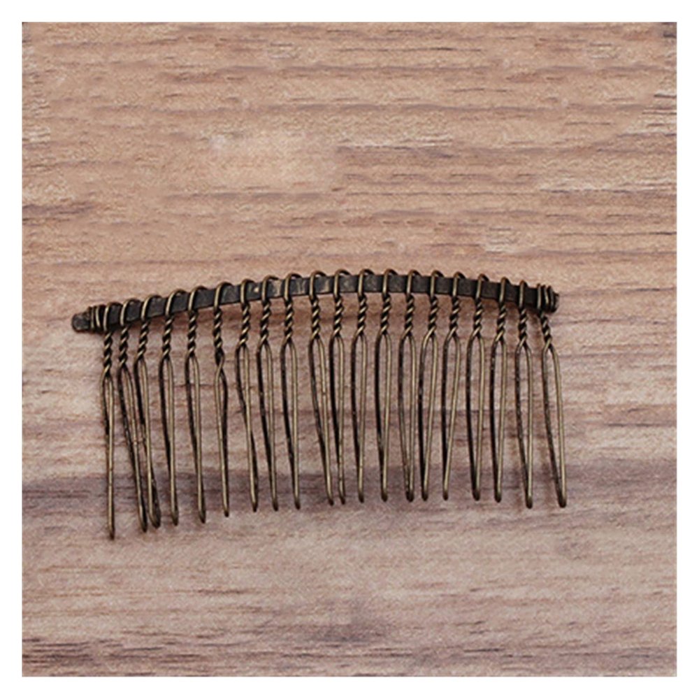 AS 10pcs 12/15/20 Teeth Gold Color Hair Comb Hairpin Wedding Hair Accessories Jewelry Making Metal Bridal Hair Combs Craft DIY D730 (Metal Color : Antique Bronze 20T)