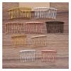 AS 10pcs 12/15/20 Teeth Gold Color Hair Comb Hairpin Wedding Hair Accessories Jewelry Making Metal Bridal Hair Combs Craft DIY D730 (Metal Color : Silver Color 15T) view 2