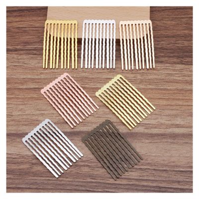 AS 10pcs 5/10/13 Teeth Hair Comb Wedding Hair Accessories for Jewelry Making Metal Hairpin Gold Color Bridal Hair Comb Craft DIY D730 (Color : 10teeth, Size : KC Gold)
