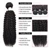 10A Grade Kinky Curly Hair Bundles for Black Women 97g Per Bundle Double Weft Unprocessed Human Hair Bundles Brazilian Remy Virgin Hair Extensions Natural Color for African American Woman Can Be Dyed and Bleached (14/14/14, curly) view 4