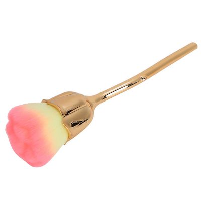 Nail Art Dust Remover, Nail Art Dust Powder Synthetic Fiber Hair Rose Shaped Professional for Home for Travel Use for Salon