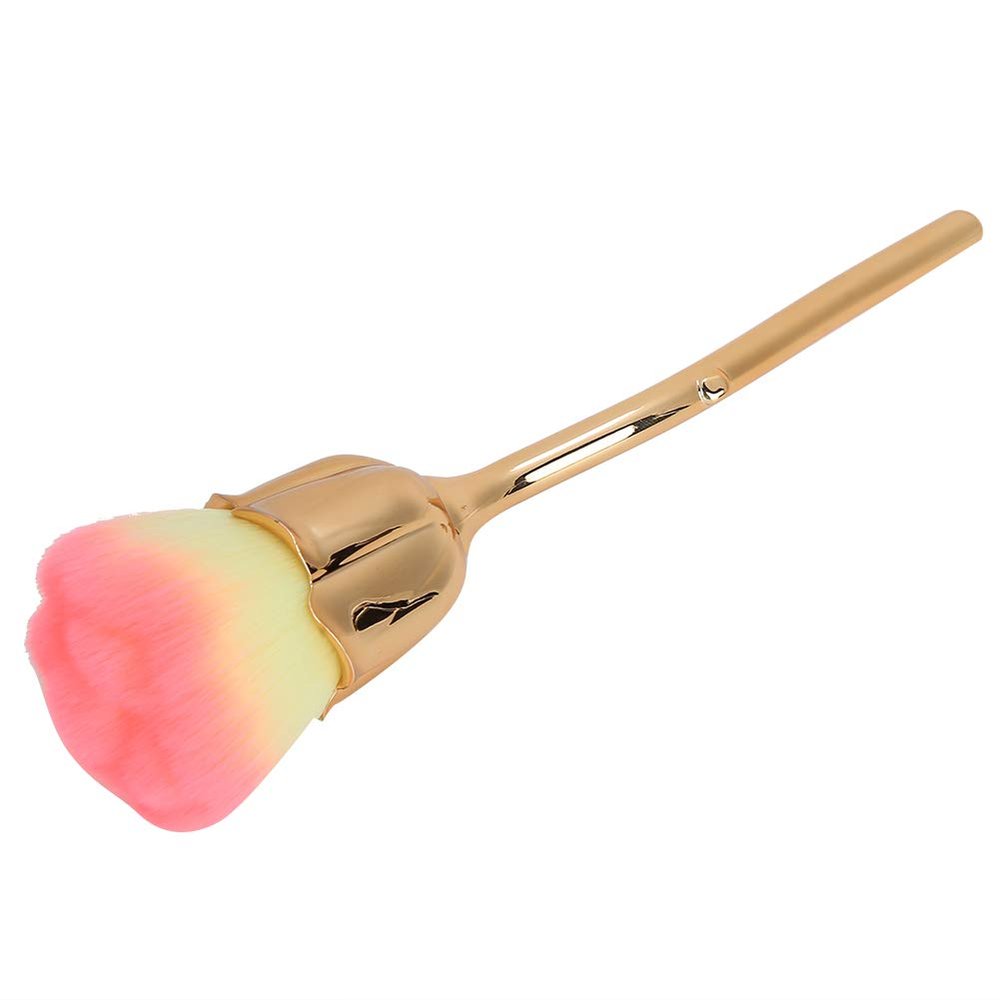 Nail Art Dust Remover, Nail Art Dust Powder Synthetic Fiber Hair Rose Shaped Professional for Home for Travel Use for Salon