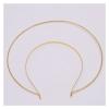 AS 2pcs Metal Headband Hairband Two-line Bride Crown Headdress Gold Silver Hairwear Head Hair Band Base Jewelry Components Wedding D730 (Color : 2pcs Gold, Size : Outer Band Dia 210mm) view 1