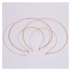 AS 2pcs Metal Headband Hairband Two-line Bride Crown Headdress Gold Silver Hairwear Head Hair Band Base Jewelry Components Wedding D730 (Color : 2pcs Gold, Size : Outer Band Dia 210mm) view 2