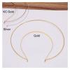 AS 2pcs Metal Headband Hairband Two-line Bride Crown Headdress Gold Silver Hairwear Head Hair Band Base Jewelry Components Wedding D730 (Color : 2pcs Gold, Size : Outer Band Dia 210mm) view 3