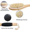 OWIIZI Bath Brush with Cellulite Massagers, Wooden Curved Long Handle Antiskid Dry Brushing Body Brush for Exfoliating, Natural Bristle Back Scrubber for Shower Use Wet or Dry for Men Women Elders view 2