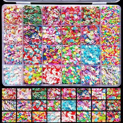 EHOPE Fake Sprinkles Fruit Clay Slices Clay Sprinkles Polymer Slices Faux Sprinkles DIY Nail Art Supplies Making Kit Decoration Arts Crafts for Nail Art and Cellphone Decorations (24 Styles)