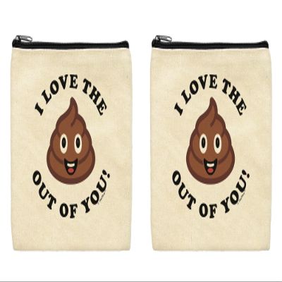 ThisWear Couples Gift For Women I Love The Poop Out Of You 2-Pack Cosmetic Accessory Bags