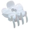 Parcelona French Big Flower 2 3/4" Celluloid French Hair Clip No Slip Grip Covered Spring Hair Jaw Claw Clips Durable Styling Women Hair Accessories, Made in France (Solid White) view 1