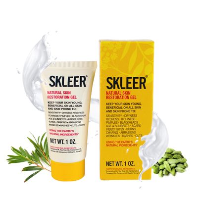 SKLEER - Natural Skin Restoration Gel - All Skin Types - For Better Looking Skin (1 Ounce (Pack of 1))