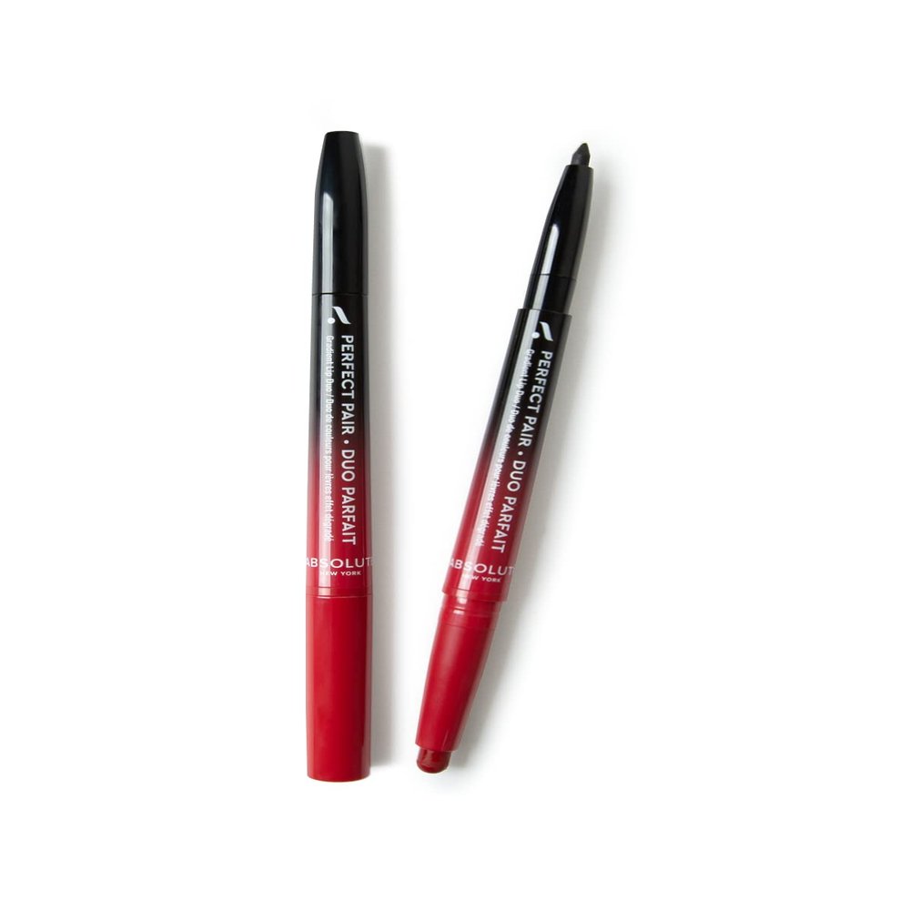 Absolute New York ALD09 Perfect Pair Lip Duo, Fuller and Poutier Lips, Deeper Shade For Lip Contouring, Satin Lipstick and Lip Liner