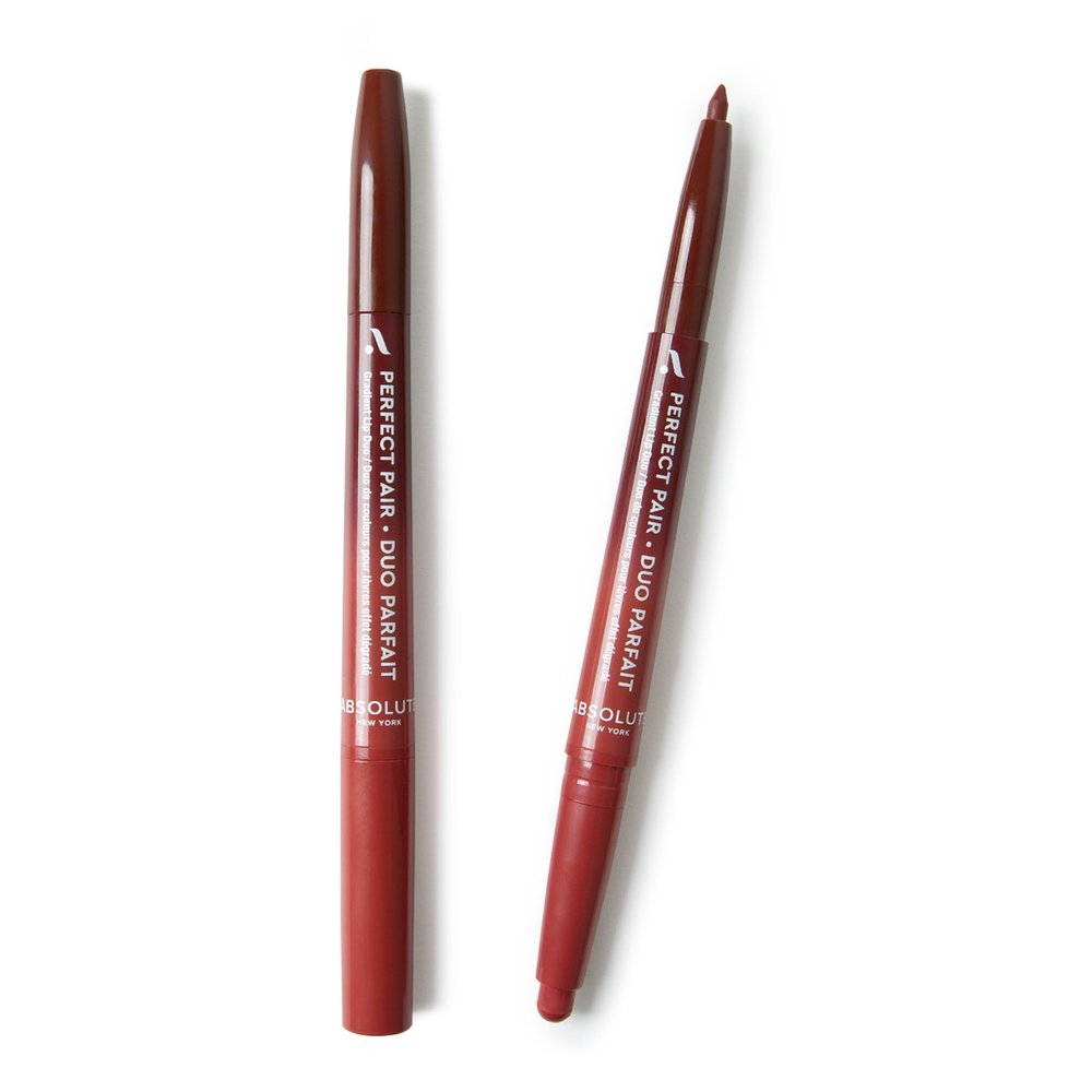 Absolute New York ALD07 Perfect Pair Lip Duo, Fuller and Poutier Lips, Deeper Shade For Lip Contouring, Satin Lipstick and Lip Liner