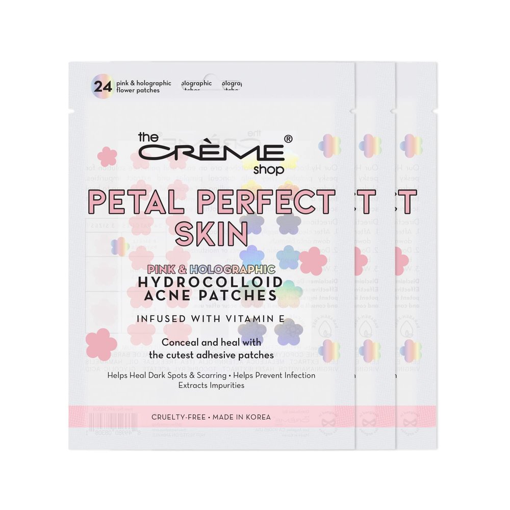The Crme Shop Petal Perfect Skin - Hydrocolloid Acne Patches | Pink & Holographic (3 Pack)