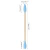 Natural Bamboo Cotton Swabs, Eco-Friendly & Biodegradable  Comfortable and Soft,Plastic Free Double Ear Sticks for Ears Cleaning and Makeup,Dirt Removal,crafts,painting (Blue-1 Pack of 100) view 2