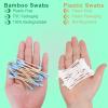 Natural Bamboo Cotton Swabs, Eco-Friendly & Biodegradable  Comfortable and Soft,Plastic Free Double Ear Sticks for Ears Cleaning and Makeup,Dirt Removal,crafts,painting (Blue-1 Pack of 100) view 4