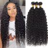 10A Brazilian Human Hair Water Wave Bundles Wet and Wavy Human Hair 3 Bundles for Black Women 18 20 22 Inch Water Curly Hair Extensions Ocean Wave Bundles Natural Black Color view 1