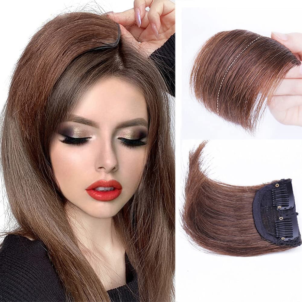 Yfsmyxgs Synthetic Invisable Seamless Hair Pads Clip In One Piece Hair Extension Lining of Natural Hair Top Side Cover Hairpiece(AJ15-A-2-30)