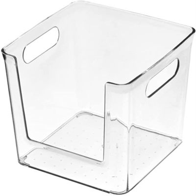 YQBUER Cosmetic Storage Box Transparent Desktop Organizer Box Facial mask Cosmetic Storage Box U-Shaped Storage Basket with Handle (Size : 33 * 16.5 * 14.5CM)