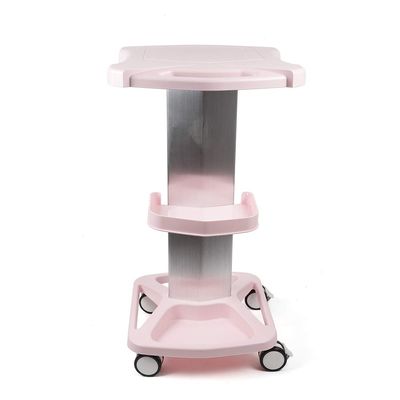 Beauty Equipment Cart Beauty Rolling Trolley Cart Equipment Mobile Salon Spa Service Instrument Multi-Purpose Aluminum Alloy Barbershop Trolley Cart with Wheels and Tray(Pink)